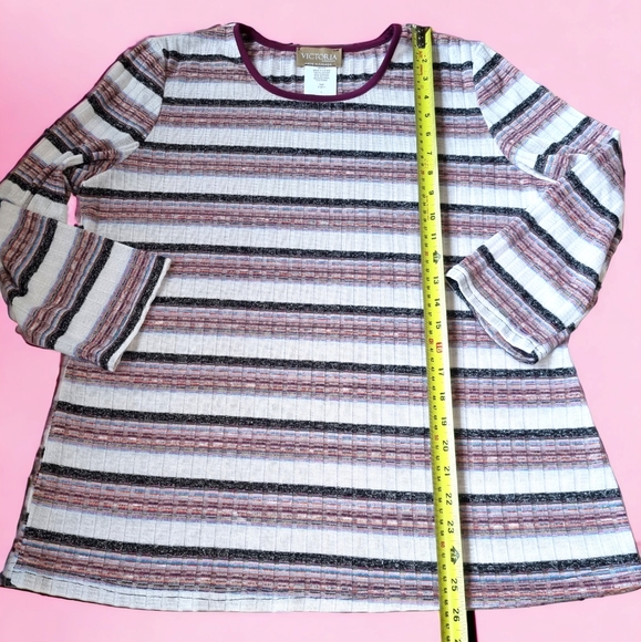 3/$40 Sale! Victoria Rainbow Sparkly Striped Top - Picture 6 of 7